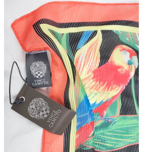 Vince Camuto Parrot Tropical Bird Scarf Semi-sheer NWT - Picture 2 of 8